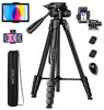 Picture of JOILCAN Camera Tripod, 68" Tablet Tripod Stand for Phone Cameras, Travel Tripod Compatible with iPad iPhone DSLR SLR Projector, Cell Phone Tripod Stand with Remote/Travel Bag / 2 in 1 Mount