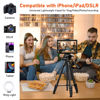 Picture of JOILCAN Camera Tripod, 68" Tablet Tripod Stand for Phone Cameras, Travel Tripod Compatible with iPad iPhone DSLR SLR Projector, Cell Phone Tripod Stand with Remote/Travel Bag / 2 in 1 Mount