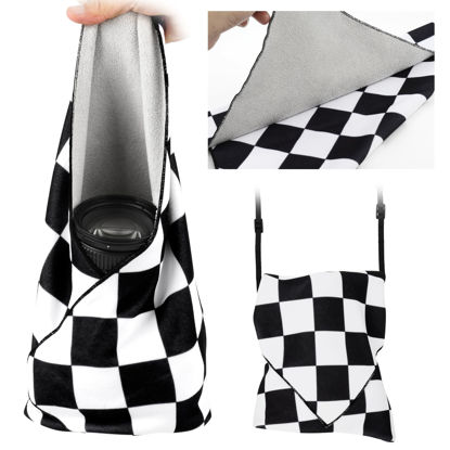 Picture of GCJUYA Camera Wrap, Anti-Scratch Lens Protective Wrap pouche, Magic Self-Adhesive Cloth, Universal Storage Cloth for DSLR, Smartphones, Laptops, electronics,Cosmetic,whatever you need to protect