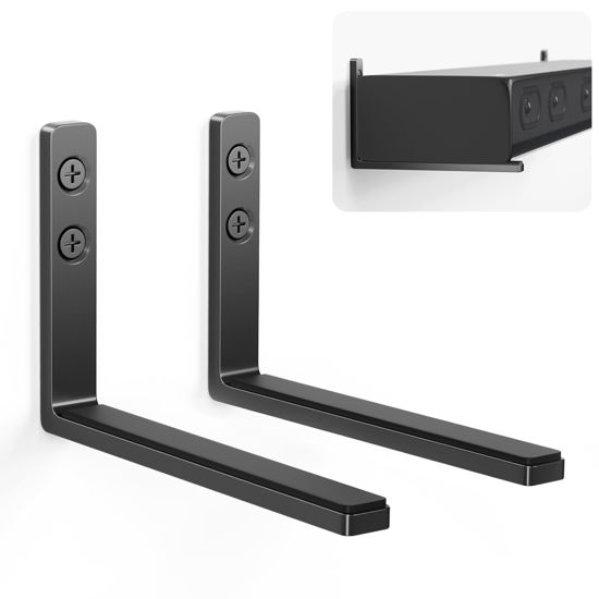 Picture of songsoso Soundbar Mounts Under TV for Bose, Sony, Saiyin, VIZIO, LG, Samsung, Roku - Dolby Atmos Compatible Soundbar Wall Mount Bracket, Sound Bar Shelf, Soundbar Stand Under TV Up to 20LB