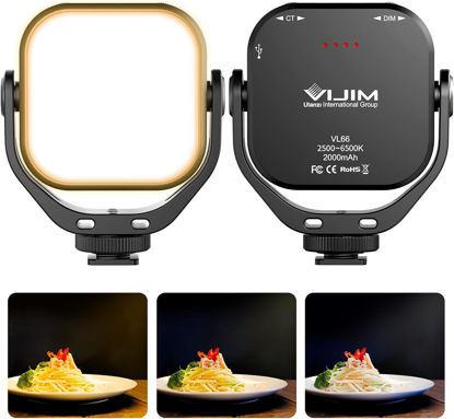 Picture of ULANZI VL66 Bi-Color Adjustable Rechargeable 2500-6500K - Mini Video Portable Light on Cam, 2000mAh CRI95+ Dimmable, Ultra Bright Photo & Video Lighting, LED Fill Lamp for DSLR Camcorder Action Camera