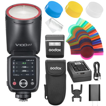 Picture of GODOX V100 S GODOX Flash for Sony - Global Shutter,Touchscreen Control,100W TTL Camera Flash GODOX V1 for Sony Upgraded,70 Full Power Consecutive Flashes, Camera Flash for Sony a7iii Flash etc