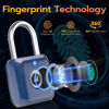 Picture of Pothunder Fingerprint Padlock, Smart Padlock, Locker Lock, Biometric Metal Keyless Fingerprint Lock, USB Rechargeable, for Gym Locker, Luggage, Backpack(Blue)