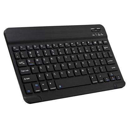 Picture of Ultra-Slim Bluetooth Keyboard Portable Mini Wireless Keyboard Rechargeable for Apple iPad iPhone Samsung Tablet Phone Smartphone iOS Android Windows (10 inch Black)