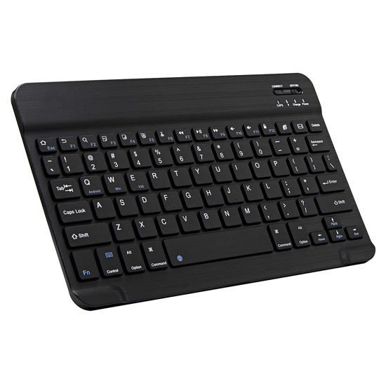 Picture of Ultra-Slim Bluetooth Keyboard Portable Mini Wireless Keyboard Rechargeable for Apple iPad iPhone Samsung Tablet Phone Smartphone iOS Android Windows (10 inch Black)