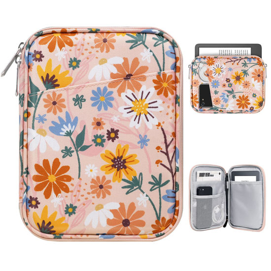 Picture of TiMOVO 6-7 Inch Tablet Sleeve for All-New Kindle 2022/10th Gen 2019 /Kindle Paperwhite 11th Gen 2021/Kindle Oasis E-Reader, Protective Case with Pocket for Kindle (8th Gen, 2016), Yellow Flower