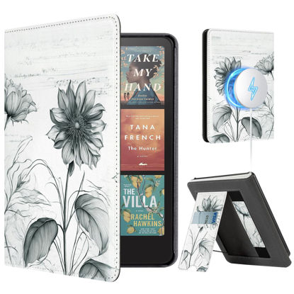 Picture of CoBak Stand Case for 7" Kindle Paperwhite 12th Gen 2024 and Kindle Colorsoft with Hand Strap - Compatible with iPhone MagSafe, for Samsung/Belkin/Anker Wireless Charging Pads, Durable, Auto Sleep Wake