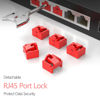 Picture of 12 Pcs RJ45 Port Lock with 1 Keys, Locking RJ45 Port/Dust Blocker,Compatible with Computer,TV,Router,Other Devices (Red)