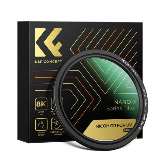 Picture of K&F Concept UV Protective Filter for Ricoh GR IIIx GR IIIx HDF GR3X HDF GR III GR III HDF GR3 HDF & GR II GR2, 28 Layers Mulit-Coated Ultra Slim UV Filter with Filter Case