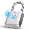 Picture of Pothunder Fingerprint Padlock, Smart Padlock, Locker Lock, Biometric Metal Keyless Fingerprint Lock, USB Rechargeable, for Gym Locker, Locker, Luggage, Backpack(Silver)