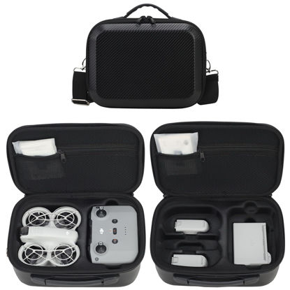 Picture of Flyekist Carrying Case for DJI Neo-Portable PU Protective Storage Bag with YKK Zipper for DJI Neo Fly More Combo,RC-N3 Remote Controller, Neo Intelligent Flight Battery & Aceessories-Texture Black