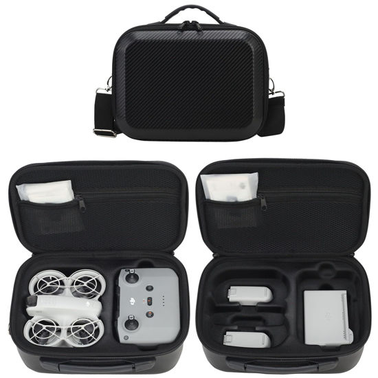 Picture of Flyekist Carrying Case for DJI Neo-Portable PU Protective Storage Bag with YKK Zipper for DJI Neo Fly More Combo,RC-N3 Remote Controller, Neo Intelligent Flight Battery & Aceessories-Texture Black