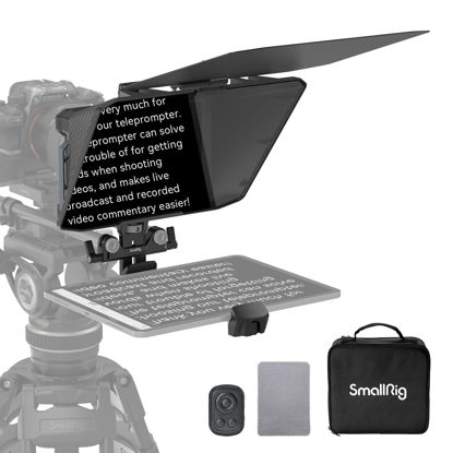 Picture of SMALLRIG Teleprompter for iPad Tablet up to 11 inch, NOT for Smartphone, SmallGoGo APP Supports PDF Picture Word TXT, Must Work with 15mm LWS Baseplate for Mirrorless DSLR Camcorder - 3646