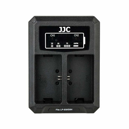 Picture of JJC LP-E6 Battery Charger USB Dual Slot for Canon EOS R6 Mark II R6 R5 Mark II R5 R7 R 90D 80D 70D 60D 6D Mark II 7D Mark II 5D Mark IV 5D Mark III 5D Mark II 5DS 5DS R Cameras
