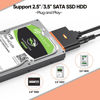 Picture of FEMORO SATA to USB Adapter with Power Supply, USB C 3.0 Hard Drive Converter External Reader for 3.5'' HDD 2.5'' SSD, up to 20TB, SATA III Support UASP Compatible with Seagate WD Toshiba and More