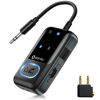 Picture of Bluetooth 5.3 Transmitter Adapter for Airplane 2-in-1 Wireless Bluetooth Audio Transmitter Receiver for 3.5mm Aux Jacks on Flight/TV/Gym Equipment, for up to 2 Wireless Headphones, Cell Phones