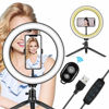 Picture of LED Ring Light 10" with Tripod Stand & Phone Holder - Dimmable Desk Makeup Ring Light for YouTube Video Live Stream Makeup Photography, USB Powered with 3 Light Modes & 10 Brightnes