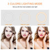 Picture of LED Ring Light 10" with Tripod Stand & Phone Holder - Dimmable Desk Makeup Ring Light for YouTube Video Live Stream Makeup Photography, USB Powered with 3 Light Modes & 10 Brightnes