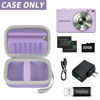 Picture of Grapsa Digital Camera Case for CAMKORY/for Kodak Pixpro/for VAHOIALD/for Sony DSCW800 830/ for Canon PowerShot 180 190. Kids Vlogging Cameras Storage Holder for Accessories (Box Only)-Purple