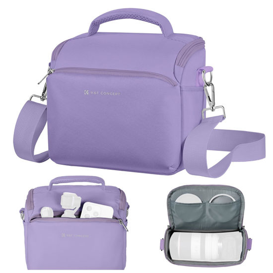 Picture of K&F Concept Camera Sling Bag Small Crossbody Camera Case DSLR/SLR/Cute Compact Shoulder Photography Bags for Photographers-Purple