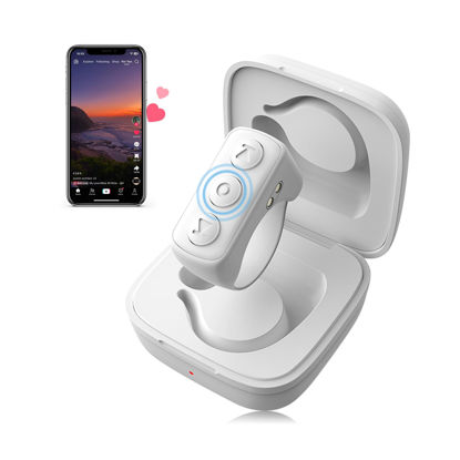 Picture of Remote Scrolling Ring for TikTok, Page Turner Clicker for Kindle App, Bluetooth Scroller Ring for TIK Tok, Wireless Camera Video Recording Remote for iPhone iPad Android Tablets -White