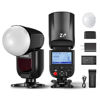 Picture of NEEWER Z1-C TTL Round Head Flash Speedlite for Canon with Magnetic Dome Diffuser, 76Ws 2.4G 1/8000s HSS Speedlight, 10 Levels LED Modeling Lamp, 2600mAh Battery, 480 Full Power Shots, 1.5s Recycling
