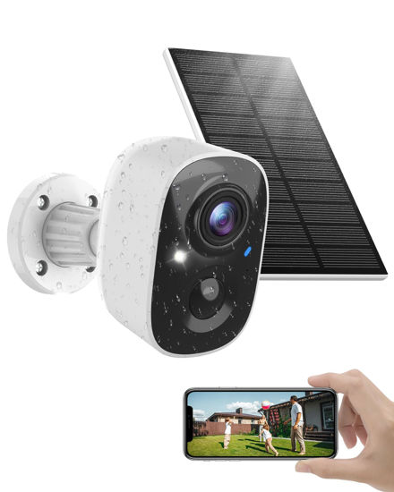 Picture of MaxiViz Solar Security Camera Wireless Outdoor, 2K Cameras for Home Security Outside with AI Motion Detection, Color Night Vision, Two-Way Talk, IP66 Weatherproof, 2.4GHz Wi-Fi, Cloud/SD Storage