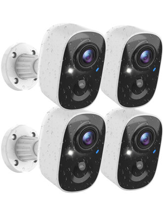Picture of MaxiViz Security Cameras Wireless Outdoor (4 Pack), Battery Powered Cameras for Home Security with AI Motion Detection, 2K Color Night Vision, 2-Way Talk, IP66 Weatherproof, SD/Cloud Storage