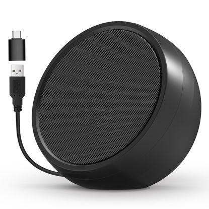 Picture of ABRRU USB Computer Speaker for Laptop, PC, External Speakers for Desktop Computer, Crystal Clear Sound, Rich Bass, Loud Volume, Direct Control, Plug-N-Play (Black)