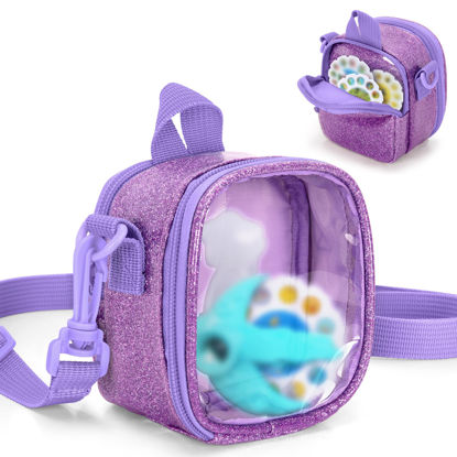 Picture of LoDrid Travel Carrying Case Compatible With Moonlite Storytime Mini Projector and Digital Storybooks, with Transparent Pocket and Adjustable Shoulder Strap for Story Reels, Purple, Case Only