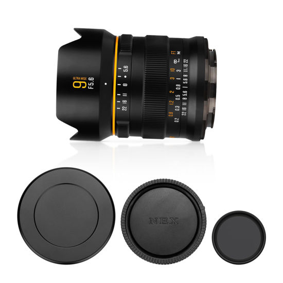 Picture of Brightin Star 9mm F5.6 Full Frame Ultra Wide-Angle Manual Focus Mirrorless Camera Lens, Fit for Sony E-Mount ZV-E10, A6000, A6400, A6600, A7C, A7III, A7IV, A7RIII, A7RIV, A7SII, A7SIII, A9, A1