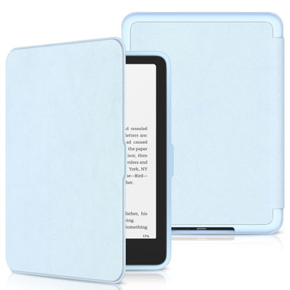 Picture of New Kindle Paperwhite 2024 Case 7" (12th Gen) & Kindle Colorsoft Signature Edition Case, Sanyetral Slim PU Leather Cover with Soft TPU Back and Auto Sleep/Wake, Not for Remarkable Kobo -Light Blue