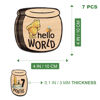 Picture of Baby Bear Month Milestone Circles, Wooden Honey Pot Shaped, for Baby Photo Shoots with 'Hello, World' Name Signs - 7 Double-Sided Signs for Documenting Growth