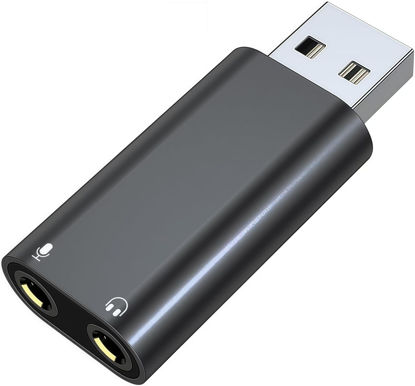 Picture of pastall 𝐔𝐩𝐠𝐫𝐚𝐝𝐞𝐝 USB to 3.5mm Jack Audio Adapter, USB to Aux Adapter External Stereo Sound Card, USB to Headphone Jack Adapter for PS4/PS5/Headphone/Mac/Linux/Laptop/Desktops/Docking Station