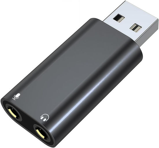 Picture of pastall 𝐔𝐩𝐠𝐫𝐚𝐝𝐞𝐝 USB to 3.5mm Jack Audio Adapter, USB to Aux Adapter External Stereo Sound Card, USB to Headphone Jack Adapter for PS4/PS5/Headphone/Mac/Linux/Laptop/Desktops/Docking Station