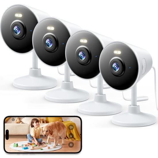 Picture of Security Camera Indoor Outdoor, 5G & 2.4G WiFi Cameras for Home, Baby/Elder/Nanny/Dog/Pet Camera with Phone App, Spotlight, Color Night Vision, 2-Way Audio, 24/7, SD/Cloud Storage, Works with Alexa