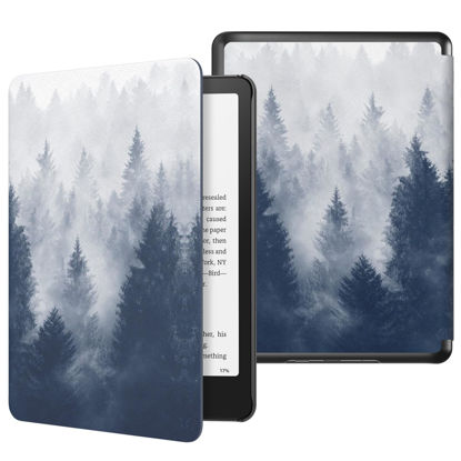 Picture of MoKo Case for All-new 7"Kindle Paperwhite 12th Generation 2024&Kindle Colorsoft Signature Edition 2024,Lightweight PU Protective Shell Cover with Auto Wake/Sleep for Kindle Paperwhite 2024,Gray Forest