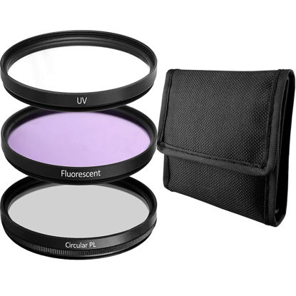 Picture of 55MM Lens Filter Kit Bundle Pro, Includes 55MM CPL Filter, 55MM UV Filter, 55MM FL-D (UV, Polarizer Filter, Fluorescent Filter 55MM) Universal for Camera Lens w 55MM Filter + Lens Filter Travel Case