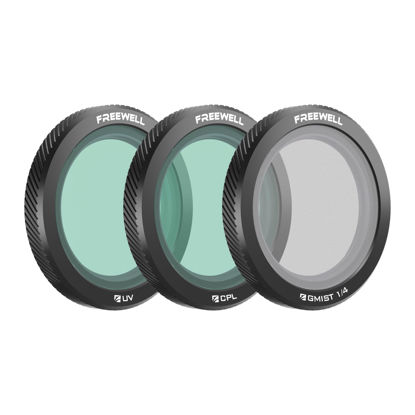 Picture of Freewell Magnetic Filters for DJI Neo 3-Pack CPL, UV, and Black Glow Mist 1/4 Filters--Achieve Vibrant Colors, Crystal Clarity, and Cinematic Effects