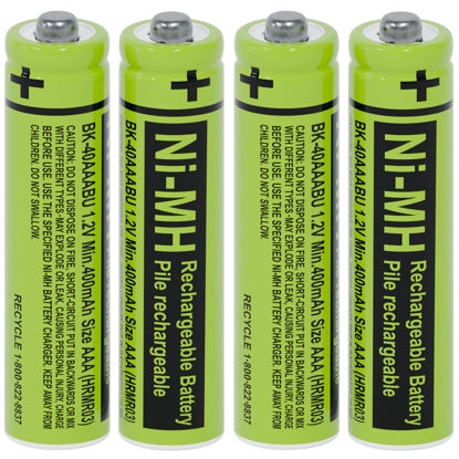 Picture of RocketBus 4 BK-40AAABU 1.2V 400mAh Ni-MH Rechargeable Battery Packs for Panasonic Cordless Phone System BK40AAABU
