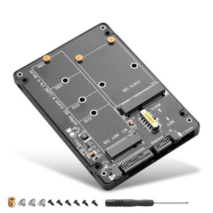 Picture of CERRXIAN M.2 NGFF SSD & MSATA SSD to 2.5" SATA III Converter Adapter 2 in 1 B Key/B&M Key M.2 NGFF mSATA SSD Hard Drive to SATA3.0 Enclosure Adapter Not for M Key