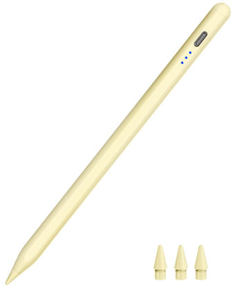 Picture of Pen for ipad 2018-2023, HATOKU Quick Charging Pencil 2nd Generation with Tilt & Palm Rejection, Pen for ipad Compatible with ipad Air 3/4/5, ipad Mini 5/6, ipad 6-10 Gen, ipad Pro 11/12.9" (Yellow)
