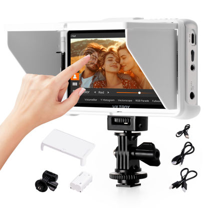 Picture of VILTROX DC-V1 5.5" Touchscreen Camera Field Monitor DSLR Monitor with 3D LUT Waveform 400Nits 160° Wide View Angle 1920X1080 IPS 4K HDMI Loop in/Out Video Peaking Focus Assist, Battery/Sunshade Hood