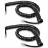 Picture of EZYUMM 2 Pack Phone Cord for Landline, 12Ft Uncoiled Telephone Cord, Telephone Cords for Landline Phones, Handset Cord Universally Compatible, Black