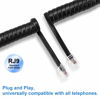 Picture of EZYUMM 2 Pack Phone Cord for Landline, 12Ft Uncoiled Telephone Cord, Telephone Cords for Landline Phones, Handset Cord Universally Compatible, Black