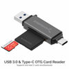 Picture of SABRENT USB 3.0 and USB Type-C OTG Card Reader Supports SD, SDHC, SDXC, MMC/MicroSD, T-Flash (CR-BCA2)