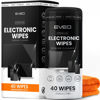 Picture of Electronic Wipes Screen Cleaner [40 Wipes] Streak-Free Computer Screen Cleaner & TV Screen Cleaner - Screen Wipes for Electronics, Screen Cleaner Wipes, Laptop Cleaner - [Microfiber Cloth+40 Wipes]