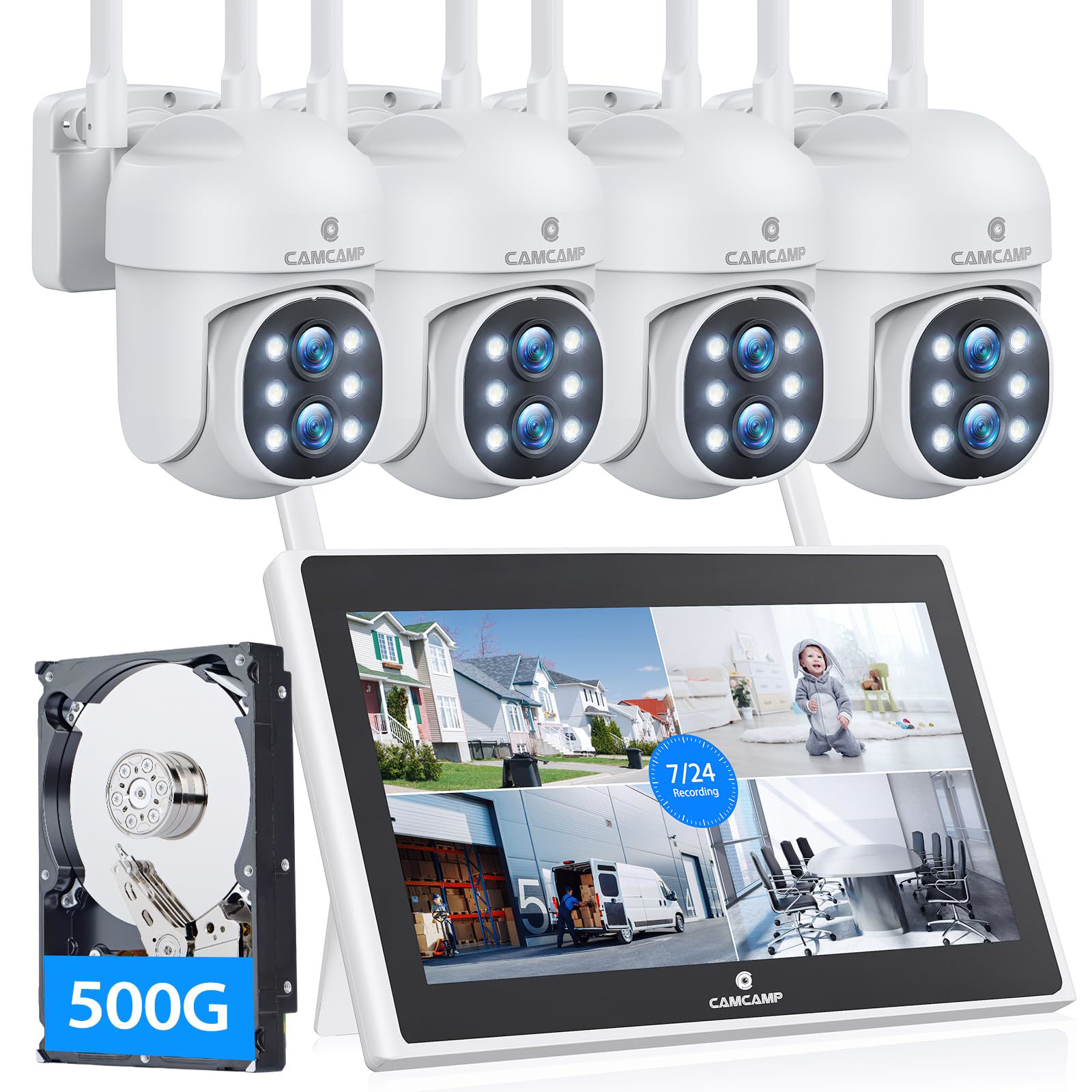 GetUSCart- CAMCAMP Wireless Security Camera System Outdoor with 10.1 ...