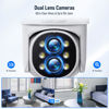 Picture of CAMCAMP Wireless Security Camera System Outdoor with 10.1" LCD Monitor, 4Pc 2K Dual Lens PTZ Security Cameras, 10X Zoom, Color Night Vision,Auto Tracking,2-Way Audio,10CH Expandable NVR, 500GB HDD