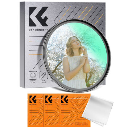 Picture of K&F Concept 77mm White Mist 1/4 Filter, 18 Multi-Layer Coatings Dreamy Soft White Diffusion Filter with Cleaning Cloths for Portrait/Video/Vlog Photography